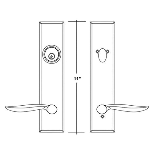 Active Keyed Trim for Triple 3-point Latch Schlage 5 Pin Keyway - Active Keyed Trim for Triple 3-point Latch Schlage 5 Pin Keyway