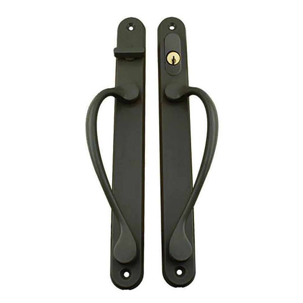 Marvin Narrow Traditional, Keyed Sliding Patio Door Handle - Dark Bronze - Marvin Narrow Traditional, Keyed Sliding Patio Door Handle - Dark Bronze