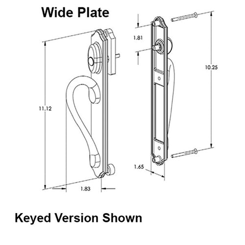 Ashland Inspiration Sliding Glass Patio Door Handle Non Keyed Wide Arch Plate Sliding Door Handle - Ashland Inspiration Sliding Glass Patio Door Handle Non Keyed Wide Arch Plate Sliding Door Handle