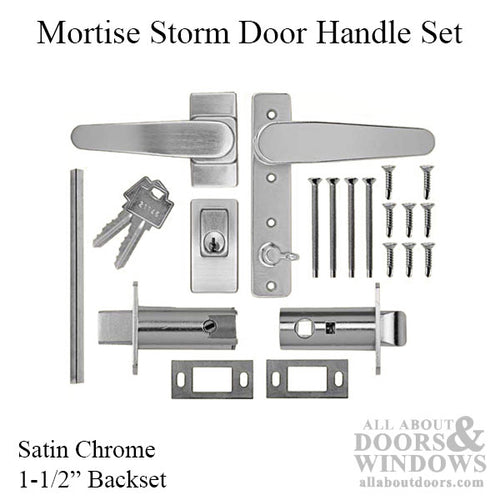 Mortise Storm Door Handle Hardware with 1.5 Inch Backset - Mortise Storm Door Handle Hardware with 1.5 Inch Backset