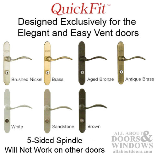 Larson QuickFit Storm Door Handle for 5 Sided Spindle Mortise - American Cylinder - Larson QuickFit Storm Door Handle for 5 Sided Spindle Mortise - American Cylinder
