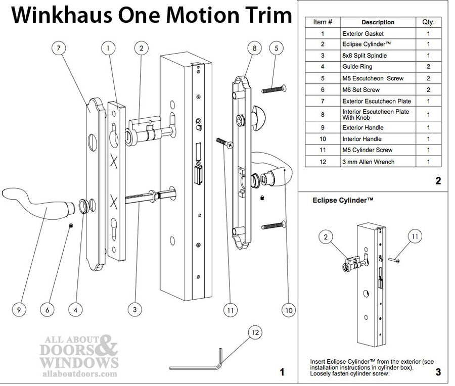 Active Mercury / STQ Trimset, One Motion (OML) Single Cylinder - Bright Chrome - Active Mercury / STQ Trimset, One Motion (OML) Single Cylinder - Bright Chrome