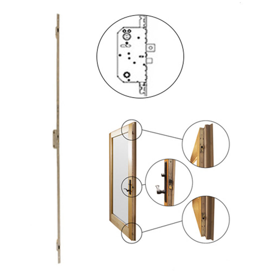 Andersen Active 8-0 Multipoint Lock 92-7/16 Frenchwood Hinged Door Stainless Steel - Andersen Active 8-0 Multipoint Lock 92-7/16 Frenchwood Hinged Door Stainless Steel