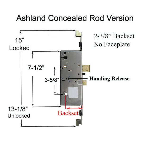 Active Concealed  Multi-point lock Rod, 60/92, No Faceplate - Active Concealed  Multi-point lock Rod, 60/92, No Faceplate