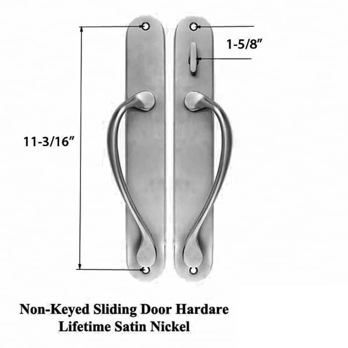 Marvin active Non-Keyed Ultimate Sliding French Door wide trim - PVD Satin Nickel - Marvin active Non-Keyed Ultimate Sliding French Door wide trim - PVD Satin Nickel