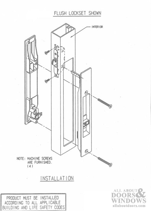 Sliding Patio Door Handle Flush Mount Handle With Mortise Lock - Sliding Patio Door Handle Flush Mount Handle With Mortise Lock
