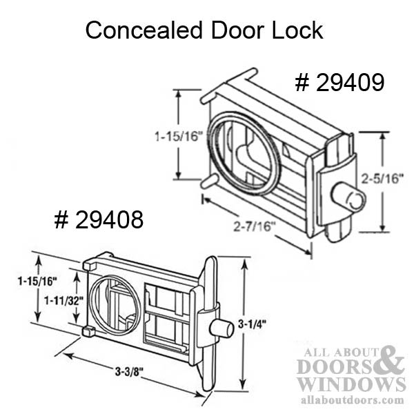 Concealed Door Lock for Bathroom Partitions 1 Inch Door - Concealed Door Lock for Bathroom Partitions 1 Inch Door