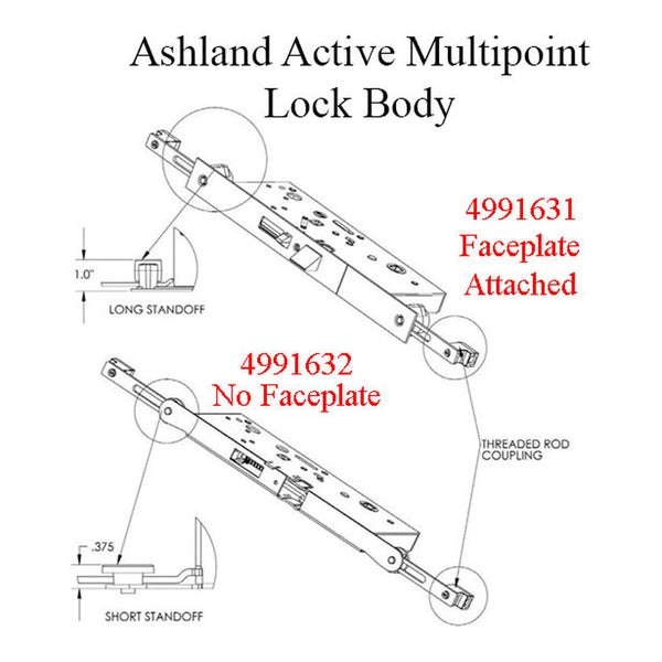 Active Concealed  Multi-point lock Rod, 60/92, No Faceplate - Active Concealed  Multi-point lock Rod, 60/92, No Faceplate