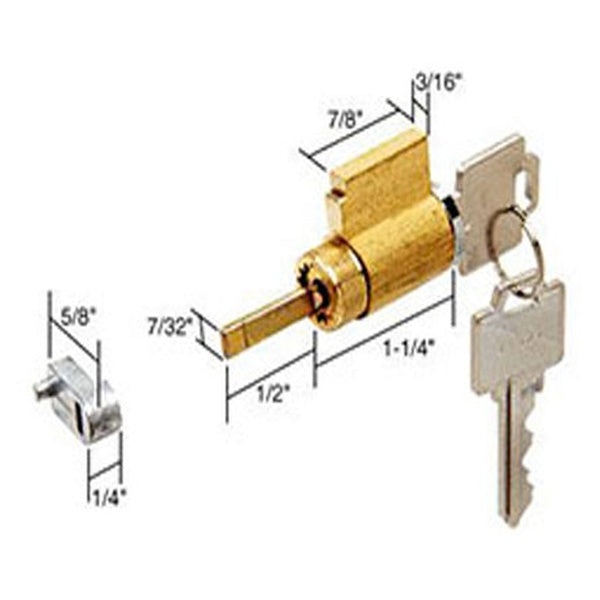 Cylinder Lock - Sliding Patio Door, 5 Pin Tumbler - Keyed Different - Cylinder Lock - Sliding Patio Door, 5 Pin Tumbler - Keyed Different