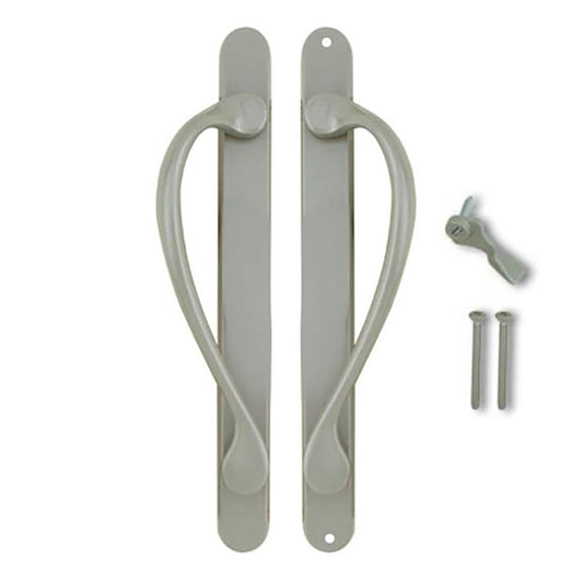 Marvin Active Non-Keyed, Narrow Sliding Door Handle, Center Thumb -  Satin Taupe