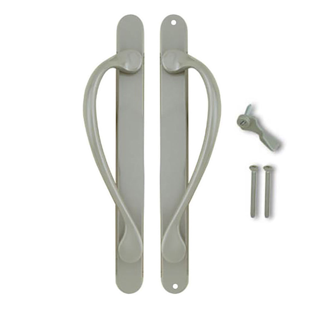 Marvin Active Non-Keyed, Narrow Sliding Door Handle, Center Thumb -  Satin Taupe - Marvin Active Non-Keyed, Narrow Sliding Door Handle, Center Thumb -  Satin Taupe