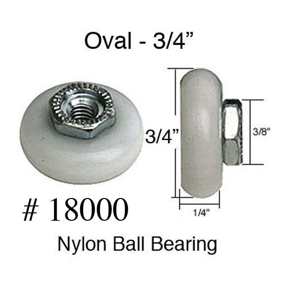Lawrence sliding pocket door roller,  3/4 nylon wheel - See Note - Lawrence sliding pocket door roller,  3/4 nylon wheel - See Note