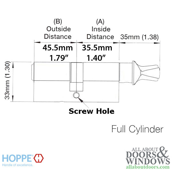35.5/ 45.5 CES 90 Euro profile cylinder lock Offset - White - Discontinued - 35.5/ 45.5 CES 90 Euro profile cylinder lock Offset - White - Discontinued