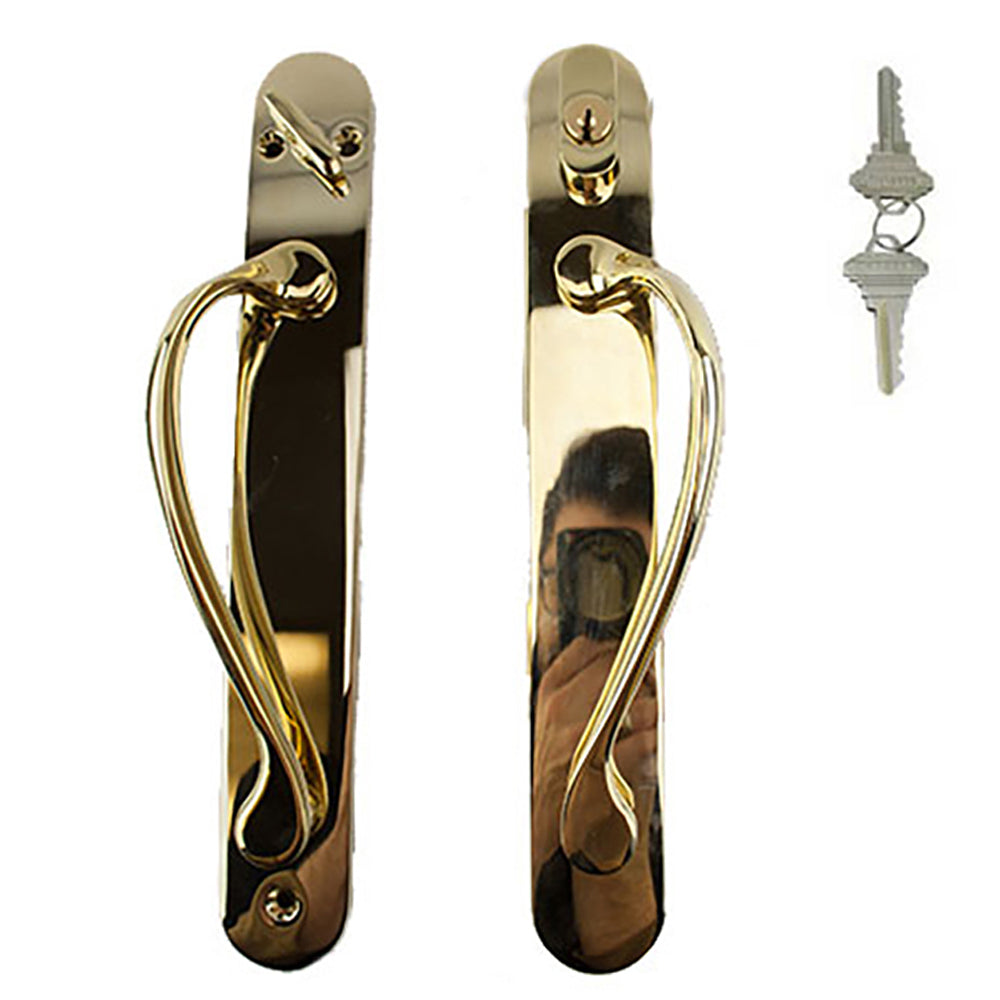Marvin, Old Style Keyed Sliding Active Door Trim - Polished Brass - Discontinued - Marvin, Old Style Keyed Sliding Active Door Trim - Polished Brass - Discontinued