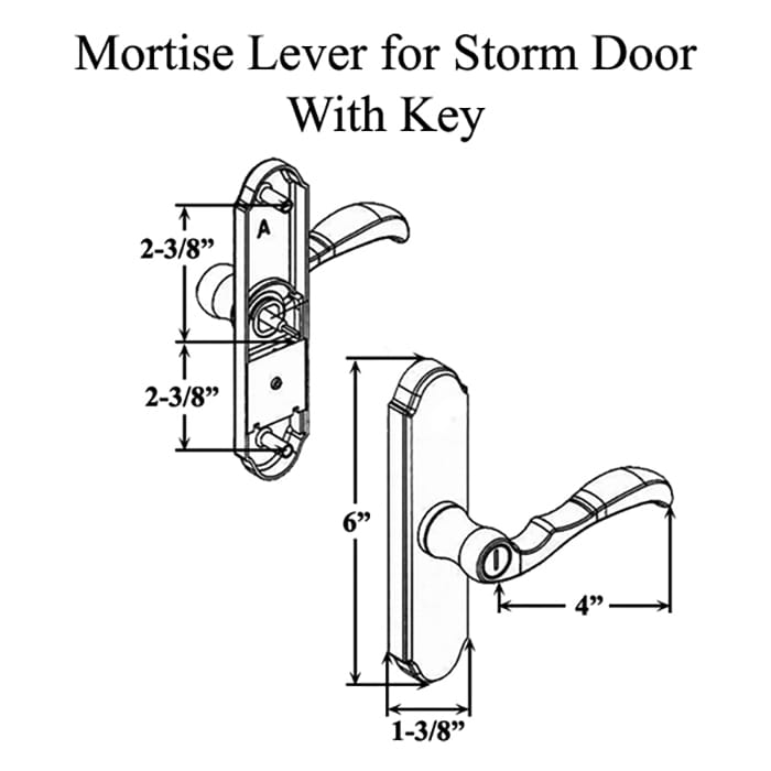 Larson Mortise Lever, 1-3/16 Backset, Storm Door with Key - Larson Mortise Lever, 1-3/16 Backset, Storm Door with Key