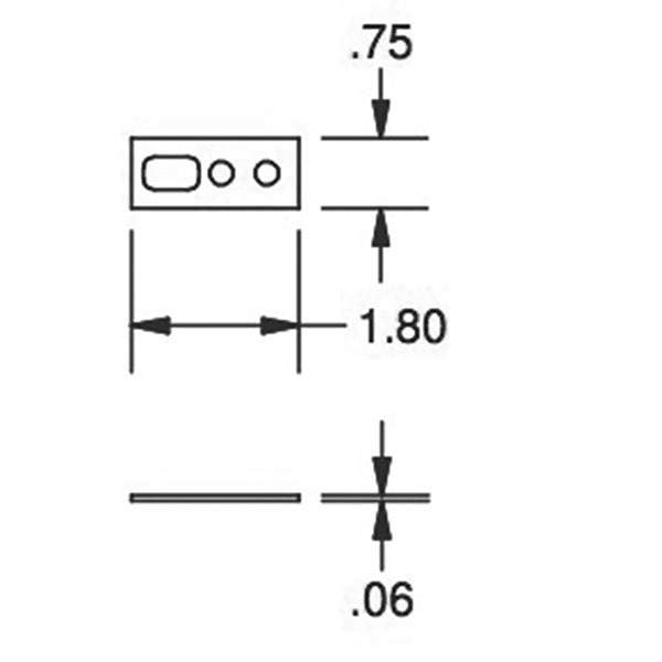 P3000 Strike Plate, Single Shootbolt, active or passive door - 304SS - P3000 Strike Plate, Single Shootbolt, active or passive door - 304SS