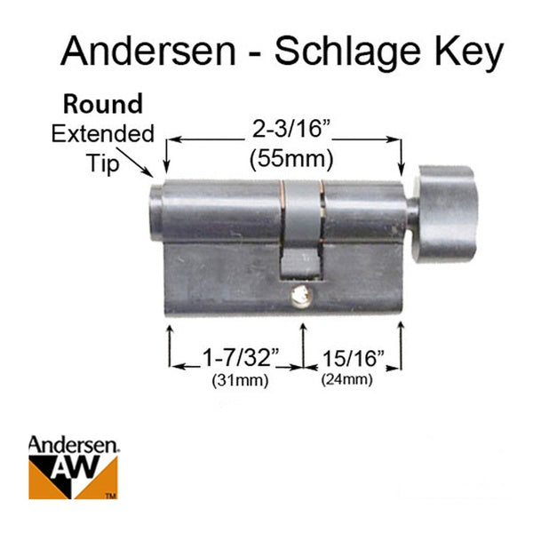 Andersen Keyed Door Cylinder For Storm Doors Keyed Schlage Euro Cylinder - Andersen Keyed Door Cylinder For Storm Doors Keyed Schlage Euro Cylinder