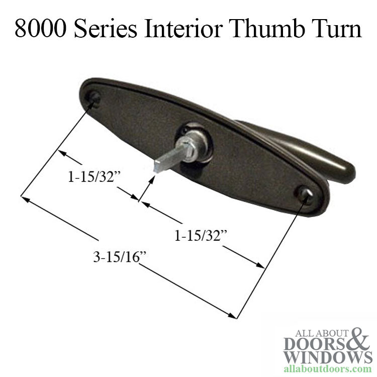 800 Series Interior Thumb Turn Long Shaft Flat Drive Handle - 800 Series Interior Thumb Turn Long Shaft Flat Drive Handle