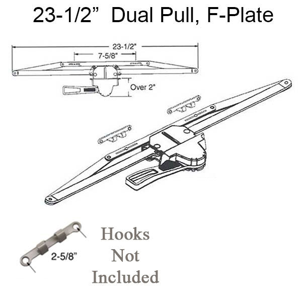 Truth Operator, Dual Hook, Lever, 23-1/4” - Longer F Plate - Truth Operator, Dual Hook, Lever, 23-1/4” - Longer F Plate