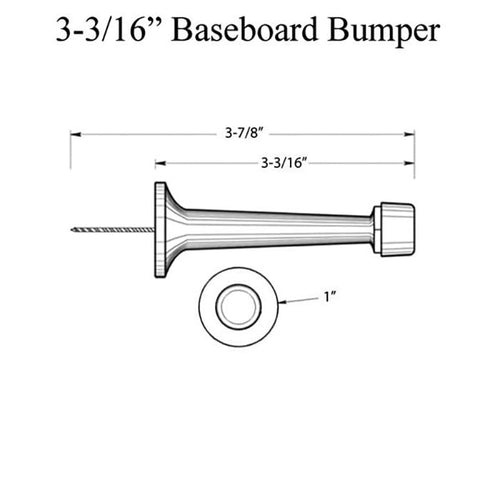 Baseboard Door Stop, Zinc - Polished Brass - Baseboard Door Stop, Zinc - Polished Brass