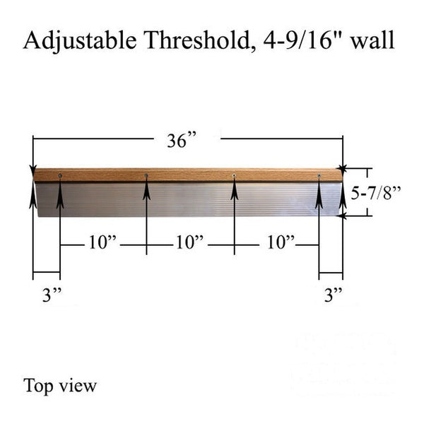 Threshold, Adjustable Oak Cap, 36 x 4-9/16