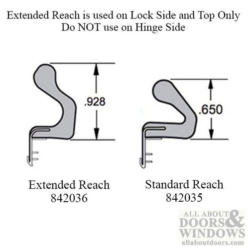 Door Jamb Weatherstrip, 96 inch Standard, 3 Piece SET, Choose Color - Door Jamb Weatherstrip, 96 inch Standard, 3 Piece SET, Choose Color