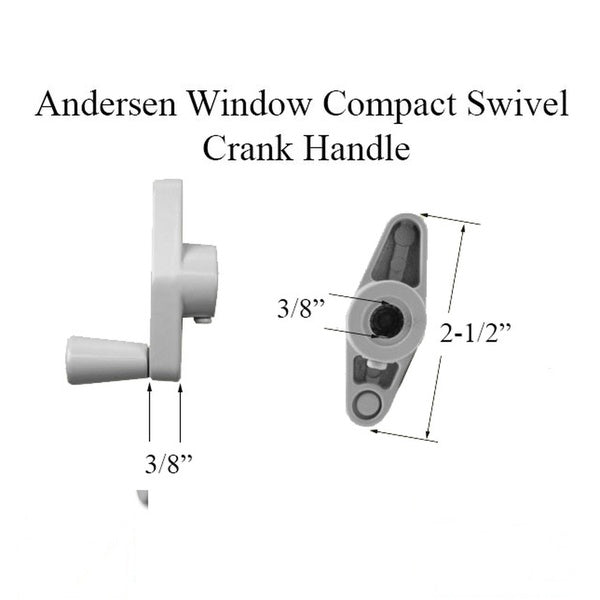 Andersen Window Improved/E-Z Casement Crank/Handle - Compact Operator - White - Andersen Window Improved/E-Z Casement Crank/Handle - Compact Operator - White