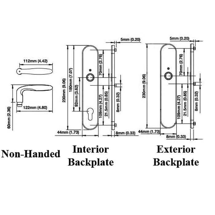 Hoppe Verona Inactive Handle Set Stainless Steel - Hoppe Verona Inactive Handle Set Stainless Steel
