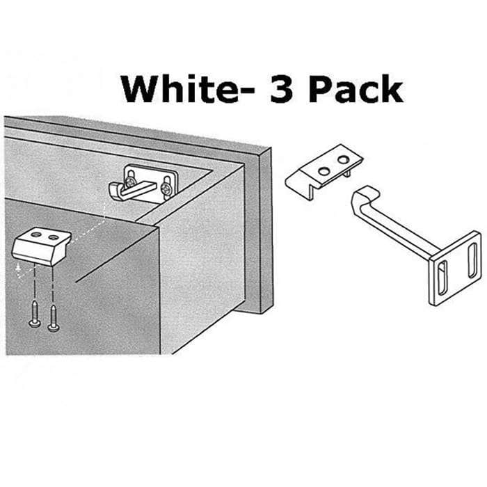 Cabinet Catches with Hooks Plastic Sold in 3 Pack - Cabinet Catches with Hooks Plastic Sold in 3 Pack