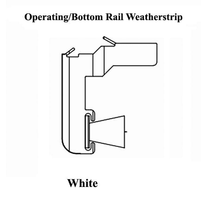 Andersen PS5 Operating Panel Bottom Rail Filler with Weatherstrip - White - Andersen PS5 Operating Panel Bottom Rail Filler with Weatherstrip - White
