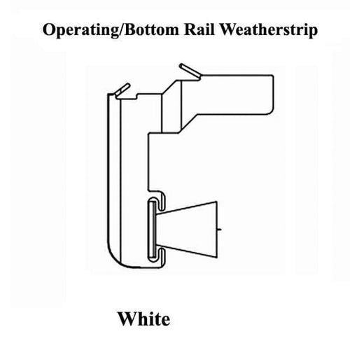 Andersen PS5 Operating Panel Bottom Rail Filler with Weatherstrip - White - Andersen PS5 Operating Panel Bottom Rail Filler with Weatherstrip - White
