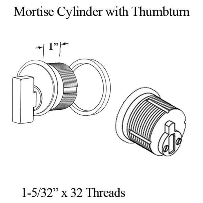 Mortise Cylinder with Thumbturn, Zinc, Choose Color - Mortise Cylinder with Thumbturn, Zinc, Choose Color