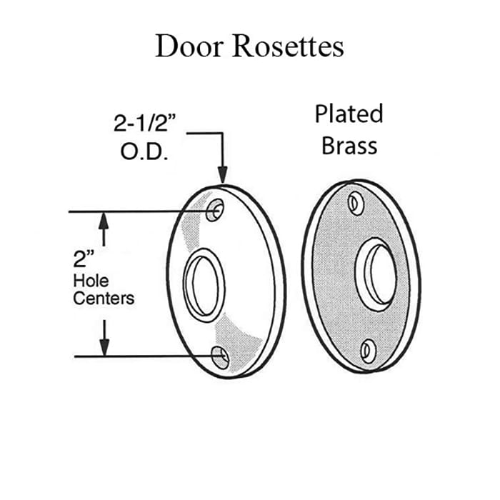 Rosettes, Door Trim  2-1/2 OD - Solid Brass (Pair) - Rosettes, Door Trim  2-1/2 OD - Solid Brass (Pair)