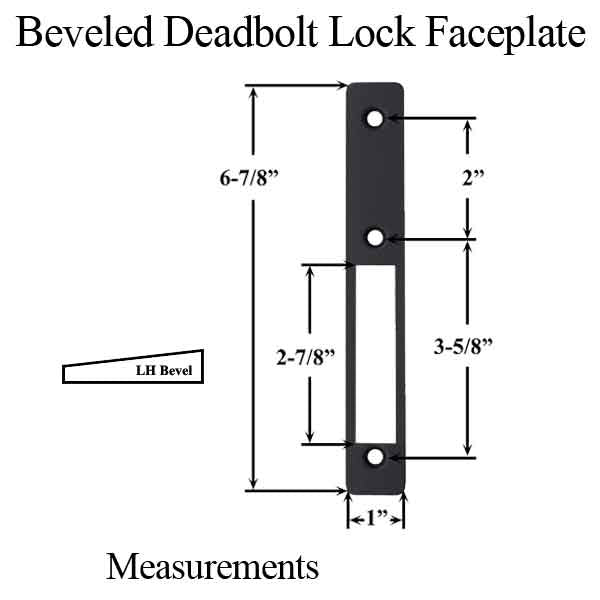 Left Beveled Deadbolt Lock Faceplate, Choose Color - Left Beveled Deadbolt Lock Faceplate, Choose Color
