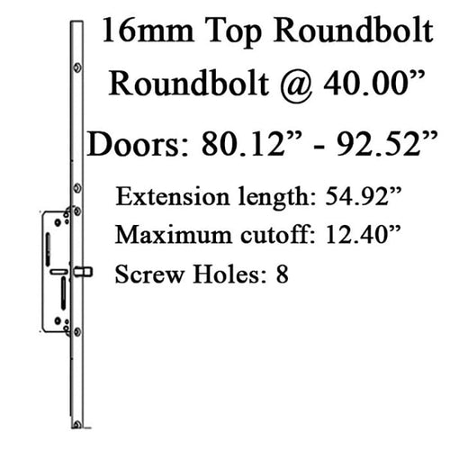 16mm Manual Top Extension, Roundbolt @ 40.00