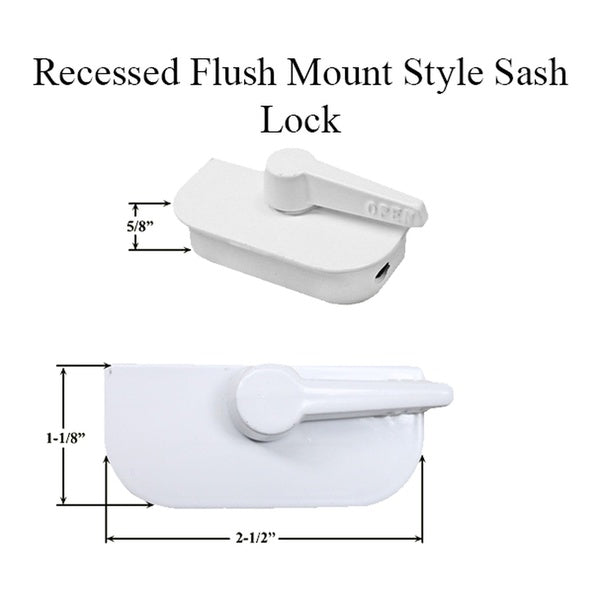 Crestline Recessed Flush Mount Style Sash Lock - White - Crestline Recessed Flush Mount Style Sash Lock - White