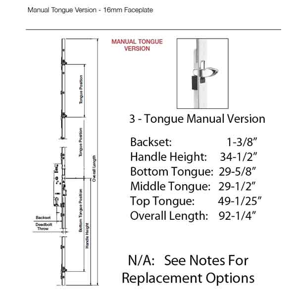 16mm Manual Top Extension, Tongue @ 26.02
