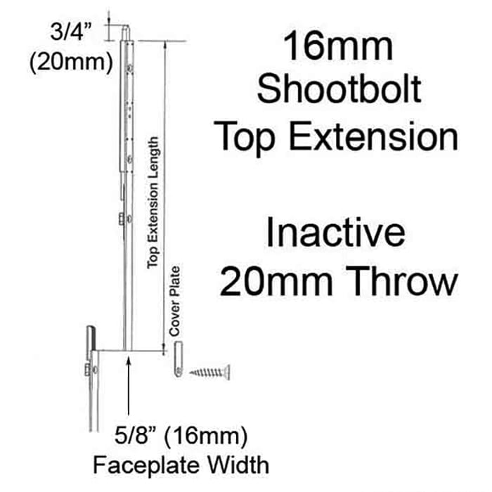 16mm Inactive Top Extension, 25mm Shootbolt Throw, 52.76