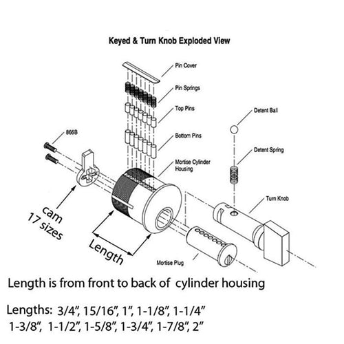 Mortise Cylinder, 1-1/8