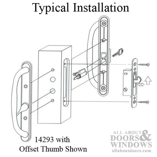 Yellow Dichromate Mortise Lock with Face Plate, Vertical Slot - Yellow Dichromate Mortise Lock with Face Plate, Vertical Slot
