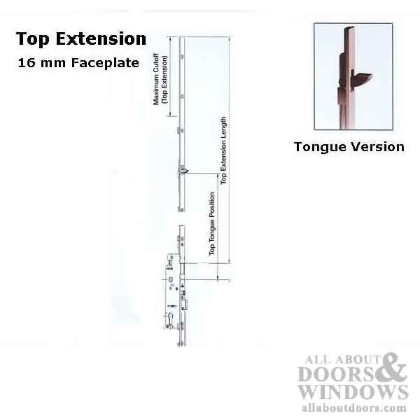 16mm Manual Top Extension, Tongue @ 62.76