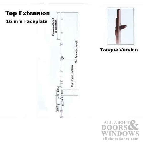 16mm Manual Top Extension, Tongue @ 62.76