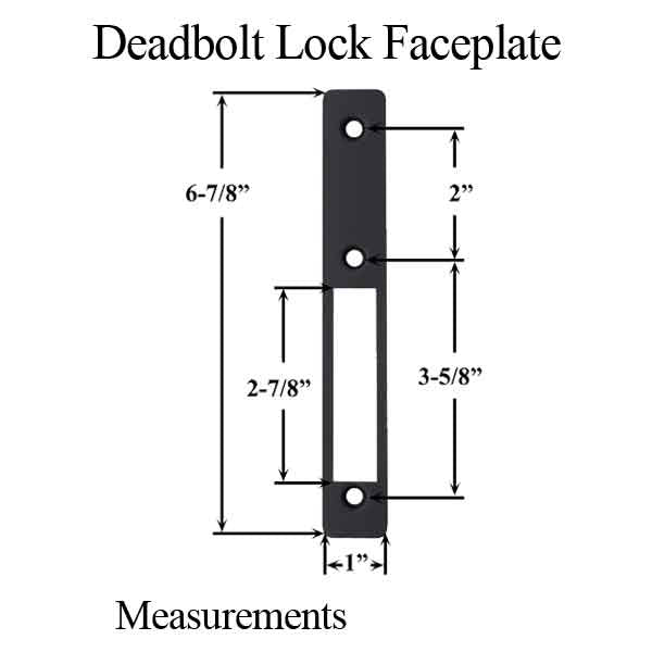 Commercial Deadbolt Lock Flat Faceplate, Choose Color - Commercial Deadbolt Lock Flat Faceplate, Choose Color