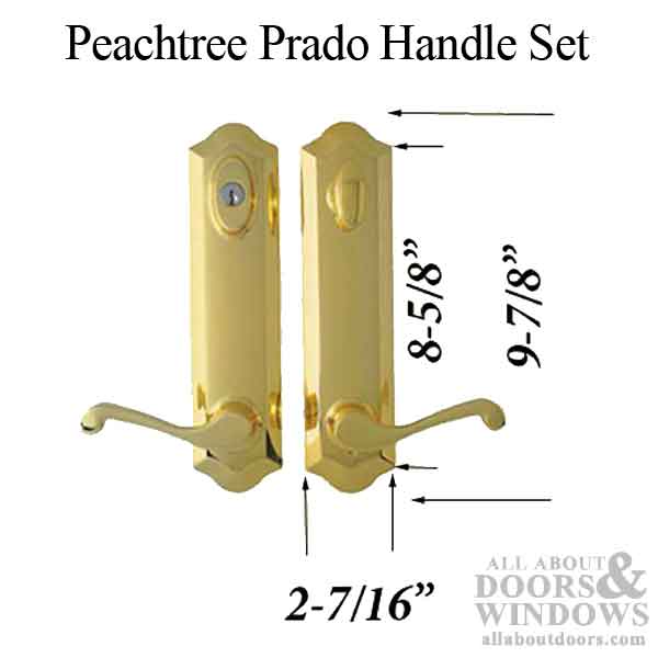 Peachtree Prado Handle Set For Hinged Patio Door Hardware Weiser Key Door Lock and Handle - Peachtree Prado Handle Set For Hinged Patio Door Hardware Weiser Key Door Lock and Handle