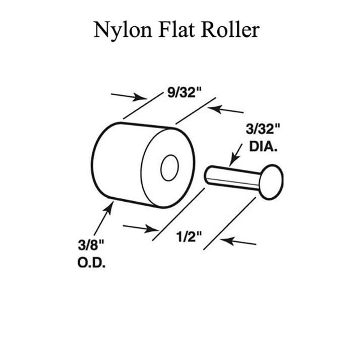 Roller (Flat) - Sliding Windows, Nylon / Aluminum - Roller (Flat) - Sliding Windows, Nylon / Aluminum