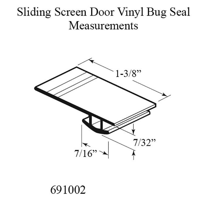 Vinyl Bug Seal for Sliding Screen Door - 7 Foot Roll, Black - Vinyl Bug Seal for Sliding Screen Door - 7 Foot Roll, Black
