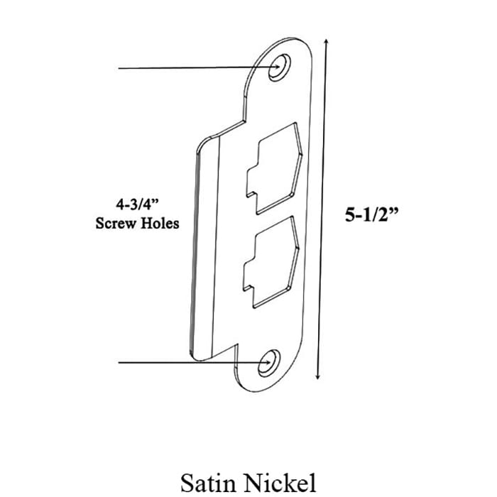 Andersen Latch & Deadbolt Strike Plate Cover, AS/SA Single Door - Satin Nickel - Andersen Latch & Deadbolt Strike Plate Cover, AS/SA Single Door - Satin Nickel
