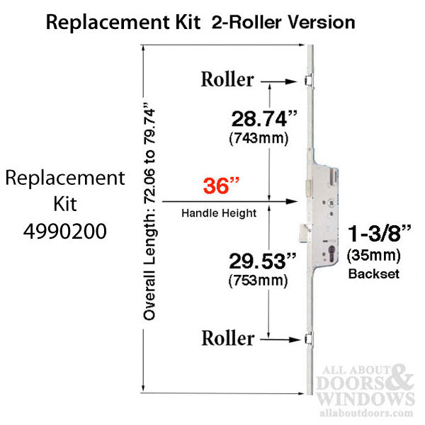 Hoppe Multipoint Lock, 1-3/8