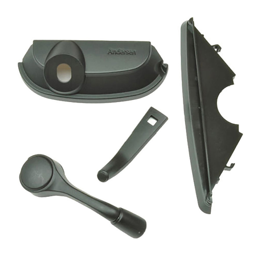 Andersen Casement Hardware Operator Handle With Lock and Lock Bezel - Andersen Casement Hardware Operator Handle With Lock and Lock Bezel