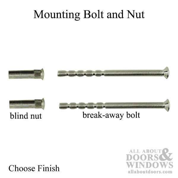 Blind Nut & Breakaway Mounting Bolt - Choose Finish - Blind Nut & Breakaway Mounting Bolt - Choose Finish